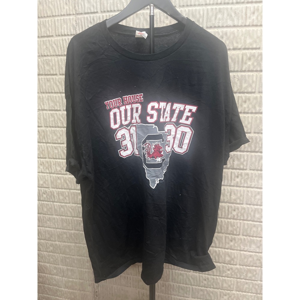 Hanes South Carolina Gamecocks Your House Our State 31-30 T-Shirt Black 2XL